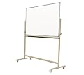 Reversible Mobile Free Standing Magnetic Dry Erase Board Whiteboard 4' x 6' / Magnetic White Markerboard surface on both sides 48