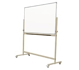 Reversible Mobile Free Standing Magnetic Dry Erase Board Whiteboard 4' x 6' / Magnetic White Markerboard surface on both sides 48
