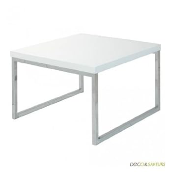 Table basse carrée blanche La Maison Cassette - 65x65 cm