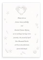 Dolphin Wedding Invitation Kissing Dolphins (50 Pack)