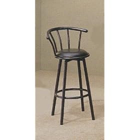 29 Inch Black Metal Bar Stool Pair 