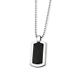 Stainless Steel Black Cable Dog Tag Necklace