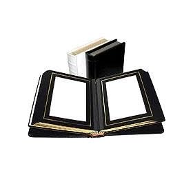 Classic Album Princess Series Album, White Leather Cover with 12 Library Bound Black Pages, Holds 24 4x6 Prints