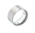 Mens 316L Stainless Steel Brushed 10mm Wide Band Wedding Ring (Size 6,7)
