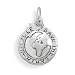 Sterling Silver Charm, SAVE THE EARTH, 11/16 inch