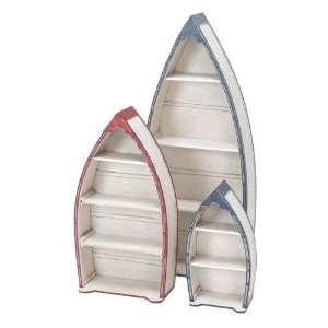41273 Wood Boat Shelf Set Of 3- Purposeful Stylish Nautical Deco