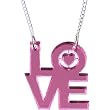 Pink Stacked Love Lucite Necklace