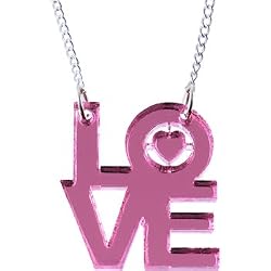 Pink Stacked Love Lucite Necklace