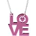 Pink Stacked Love Lucite Necklace