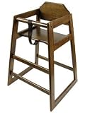 Dark Finish Restaurant Wood High Chair Stacking - Unassembled