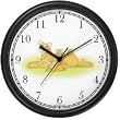 Lioness with Five Lion Cubs - JP - Wall Clock by WatchBuddy Timepieces (Slate Blue Frame)