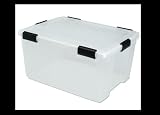 62.8 Qt Ultimate Airtight Tote - Large - 110550 (Clear with Black Buckles) (11.8 H x 17.9 W x 23.6 D)