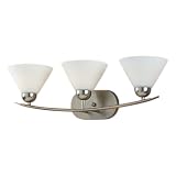 Quoizel DI8503ES Demitri 8-1/2-Inch Bath Bar with Three Lights with Opal Etched Glass, Empire Silver Finish