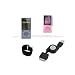 DreamBargains Premium Zune 4gb 8gb Soft Silicone Case - Clear/White + Protective Screen Film + Adjustable Sport Armband - Black + Retractable Rapid Charge and Sync USB 2.0 Data Cable - Black