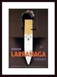 Larranaga Havana Cigars by Jean Carlu 30.00X18.88 Framed with Black Wood Frame