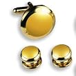 Tuxedo Cufflinks and Studs, Yellow in Gold Setting