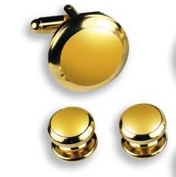 Tuxedo Cufflinks and Studs, Yellow in Gold Setting