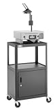Da-Lite Assembled 42 High Adjustable Projector Cart with 18 x 24 Shelf, Storage Cabinet 4 Casters and Electrical Assembly