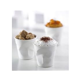Revol Crumpled Espresso cup in white (set of 3) 25816