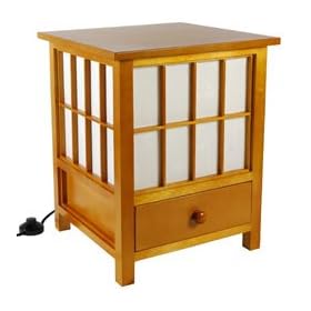 Asian Furniture and D�cor - 19 Hokkaido End Table Nightstand Japanese Lantern w  Drawer -... from Lava Lamps