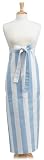 Domestique Linen Bistro Apron, Ocean/Ivory Stripe