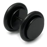 Faker Ear Plug | Illusion of Acrylic Plug | Black | Large - 8mm diameter Disks
