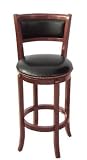 Swivel Bar Stool with Back, 24H, Cherry Finish