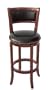 Swivel Bar Stool with Back, 24"H, Cherry Finish
