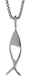  : Sterling Silver 5/8' (17mm) Christian Fish Pendant
