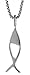 Jewelry : Sterling Silver 5/8' (17mm) Christian Fish Pendant