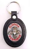 Large Leather & Pewter Team Key Fob - Panthers