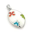 White With Multi-Color Designo Marquise Pendant