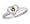 Peridot and Diamond White Gold Heart Ring