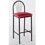 Black Metal Bar Stools w Upholstered Seat & Arched Backs
