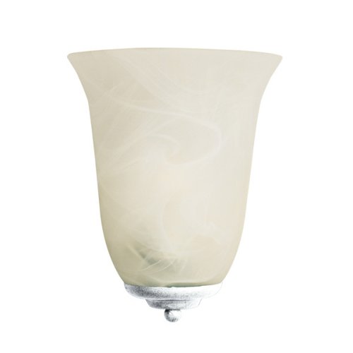 Casual White 1-Bulb Wall Sconce - Marble Shade