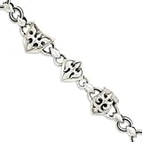 Sterling Silver Gothic Shield Bracelet - 8.5 Inch - Toggle - JewelryWeb