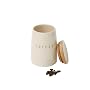 T&G Scimitar Cream Ceramic Coffee Jar with Natural Hevea Wood Lid.d118xh150mm