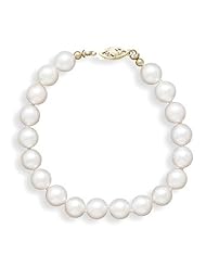 7 Inch 14k Yellow Gold 7.5-8mm (A) Akoya Pearl Bracelet
