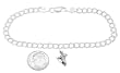 Silver Figure Skater Ice Skate on 4 Millimeter Charm Bracelet