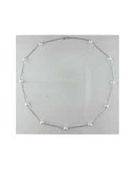 14k White Gold Freshwater White Pearl Necklace (6.5-7 mm) (18")