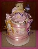 2 Tier Pink Winnie the Pooh Diaper Cake
