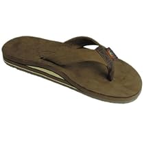 Big Sale Best Cheap Deals Rainbow Men's Premier Double Layer Leather Sandals, Large, Dark Brown, US Sizes 9.5-10.5