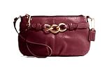 Coach Raspberry Quartz Leather Brooke Leather Large Wristlet Clutch Bag 43110