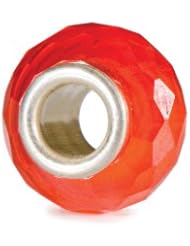 Novobeads Carnelian Orange Mini CZ Cubic Zirconia Charm Bead - Made in USA w imported materials - Fits all major bead bracelets