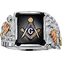 Black Hills Masonic Ring made of Sterling Silver