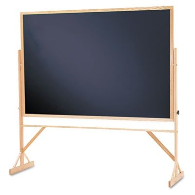 Quartet Reversible Black Melamine Chalkboard, 4 x 6 Feet, Includes Accessory Rail, Hardwood Frame (WTR406-810)