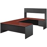 38000 Series Contemporary U-Shaped Office Suite with Stack-On Storage Hutch