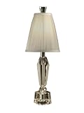 Dale Tiffany GA80247 Crystal Accent Lamp, Brushed Nickel and Fabric Shade