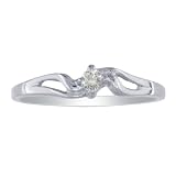 10K White Gold Diamond Promise Ring Pretty Open Shank ( in sizes 4- 10)