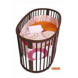 Stokke Sleepi Crib 4 Piece Bedding Set in Circles Pink